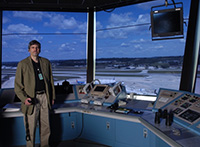 Ben Ellis in air traffic control tower