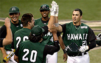 Breland Almadova with Hawaii baseball team