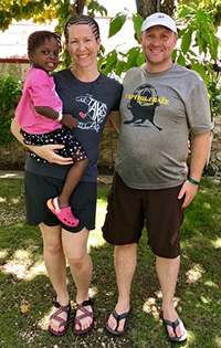 Christy Hires with husband and daughter
