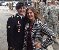 Jessica McDonald with her husband in the military